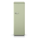 Swan Retro Tall Larder Fridge with 337L Capacity, 5 Glass Fridge Shelves, 1 Chrome Wine Rack, 6 Door Shelves, 1 Salad Crisper, Green, SR11050GNE