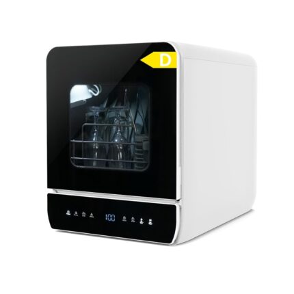Portable Countertop Dishwasher, Mini Dishwasher, 4.8L Built-in Water Tank, 7 Programmes, 37 * 51cm Ultra-Narrow & Deep Design, Touch Control & 360° Dual Spray, Hose/No-Hose…
