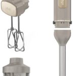 3-in-1 Hand Blender, Hand Mixer & Chopper with Gradual Start, 2 Blending and 5 Mixing Speeds to Chop, Mix, Knead, Blend and more, Dishwasher Safe Parts, 850W, Stone…
