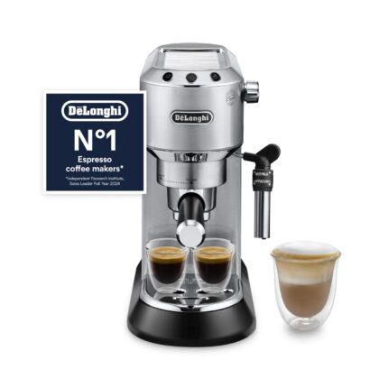 Dedica Style, Traditional Pump Espresso Machine, Coffee and Cappuccino Maker, EC685M, Silver