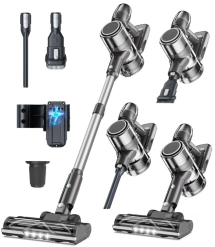 Cleaner Stick Vacuums – Powerful Lightweight Electric Brooms Upright Handheld Wireless Bagless Battery Rechargeable Cleaners Anti Hair Wrap for Pet Stair Carpet…