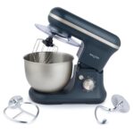 Salter Marino Baking Stand Mixer – 6 Speed Kitchen Mixer With Pulse, 5L Stainless Steel Mixing Bowl, Removable Splash Guard, Whisk, Dough and Beater Attachment, 1200W, Blue/Grey