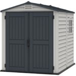 StoreMate PLUS 6 x 6 (3.65 m2) Plastic Garden Shed with Heavy-Duty Plastic Floor & Fixed Window, Strong Metal Roof Structure, Fire Retardant & Maintenance-Free Storage…