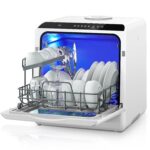 Table Top Dishwasher, Mini Countertop Dishwasher W/ 6 Programs, Delayed Start Function and Air Drying Function, and 5L Built-in Water Tank, No Installation Needed