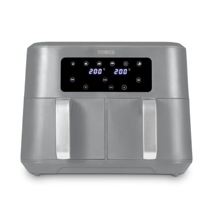 T17137CMNB Vortx 8.5L Dual Basket Air Fryer with Dual Cook Function, 2400W, Midnight Blue & Chrome