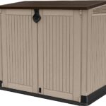 Store-It Out Midi Outdoor Garden Storage Shed, Beige and Brown, 130 x 74 x 110 cm