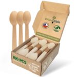 Cutlery Set – 100% Home Compostable – 100 Spoons 6.5″, Bamboo Utensils Alternative, Eco-Friendly, Organic, Sustainable and Carbon…