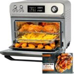 24L Air Fryer Oven With Rotisserie Large XXL Digital Knob 1800W 10 in 1 airfryer Countertop Convection Mini Toaster Oven electric and grill, Stainless steel inner,…