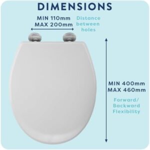 Croydex Constance Flexi-Fix Toilet Seat Soft Close Toilet Seat with Quick Release & Adjustable Hinges – White - Image 9