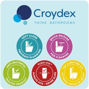 Croydex Constance Flexi-Fix Toilet Seat Soft Close Toilet Seat with Quick Release & Adjustable Hinges – White - Image 10
