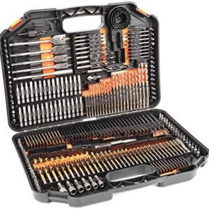 Terratek 246pc Drill Bit Set 246-Piece HSS Titanium Drill & Screwdriver Bit Set with Case