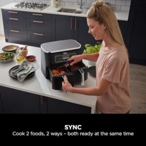 Ninja Foodi Dual Zone Air Fryer AF300UK 6-in-1 7.6L Digital Air Fryer with 2 Drawers – Black - Image 9