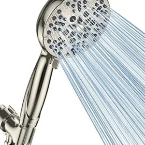 High Pressure Shower Head with Handheld Handheld Shower Head with 5 Spray Modes & Stainless Steel Hose – Brushed Nickel