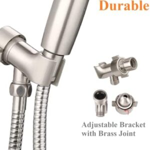 High Pressure Shower Head with Handheld Handheld Shower Head with 5 Spray Modes & Stainless Steel Hose – Brushed Nickel - Image 7
