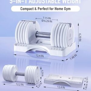 BYZOOM FITNESS Adjustable Dumbbell Set Adjustable Dumbbell Set 25lb (Pair) – 5-in-1 Home Gym Weights - Image 6