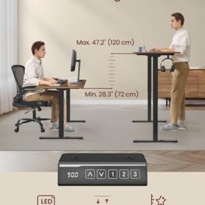 VASAGLE Electric Standing Desk Frame LSD021B02 Electric Height Adjustable Standing Desk Frame with Memory Settings – Black - Image 4