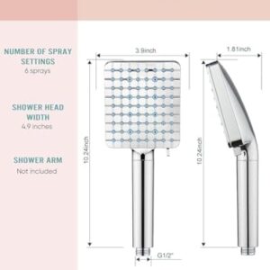 Cobbe Hard Water Filter Shower Head High Pressure Filtered Shower Head with Hose & 6 Spray Modes – Chrome - Image 5