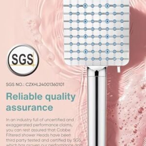 Cobbe Hard Water Filter Shower Head High Pressure Filtered Shower Head with Hose & 6 Spray Modes – Chrome - Image 7